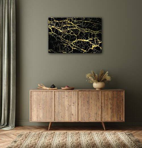 Obraz Mramor čierno-zlatý - 90 x 60 cm