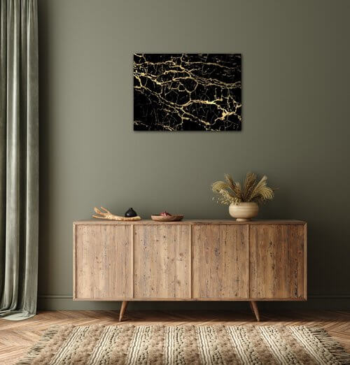 Obraz Mramor čierno-zlatý - 70 x 50 cm