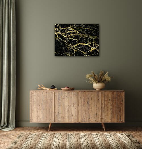 Obraz Mramor čierno-zlatý - 70 x 50 cm