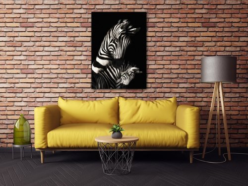 Obraz Zebry čiernobiele - 50 x 70 cm