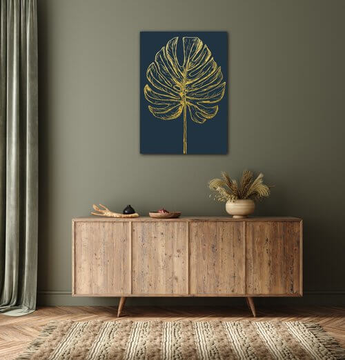 Obraz Zlatý kreslený list - 50 x 70 cm