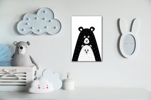 Obraz Medveď čiernobiely - 20 x 30 cm