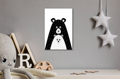 Obraz Medveď čiernobiely - 20 x 30 cm
