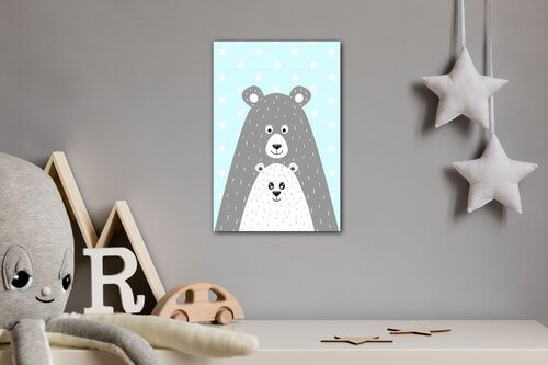 Obraz Medveď svetlo modrý - 40 x 60 cm