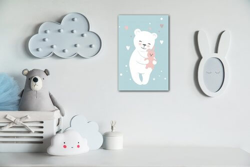 Obraz White cute bear - 40 x 60 cm