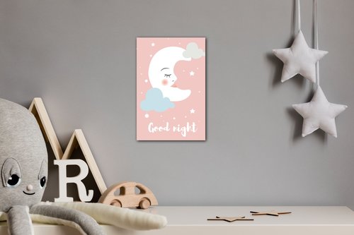 Obraz Good night pink moon - 40 x 60 cm