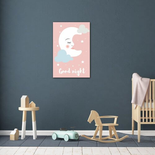 Obraz Good night pink moon - 20 x 30 cm