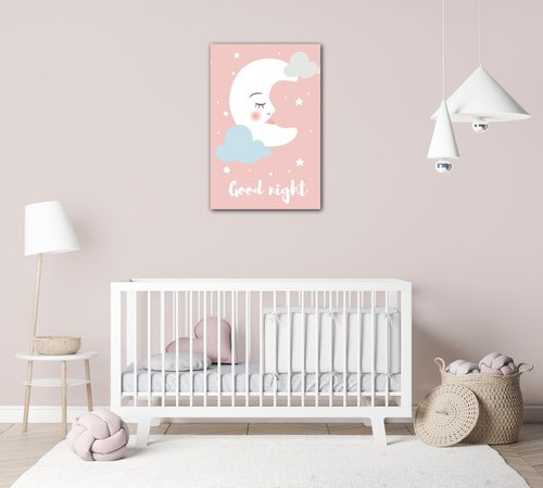 Obraz Good night pink moon - 40 x 60 cm