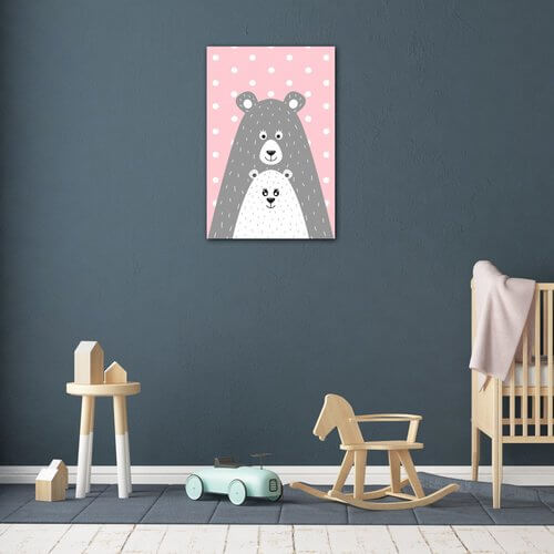 Obraz Pink grey bear - 40 x 60 cm