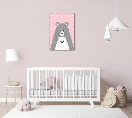 Obraz Pink grey bear - 20 x 30 cm