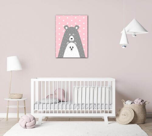 Obraz Pink grey bear - 30 x 40 cm