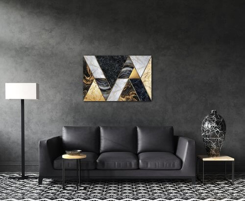Obraz Čierno zlatý abstrakt - 60 x 40 cm