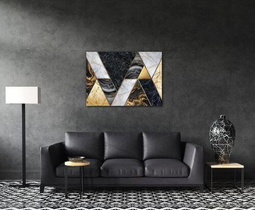 Obraz Čierno zlatý abstrakt - 70 x 50 cm