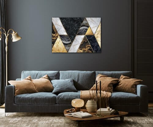 Obraz Čierno zlatý abstrakt - 70 x 50 cm