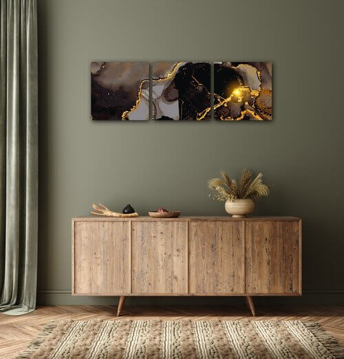 Obraz Abstrakt lesklý - 90 x 30 cm (3 dielny)