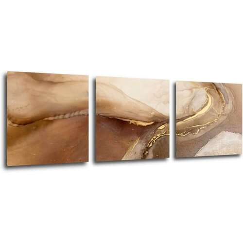 Obraz Abstrakt zlatý mramor - 90 x 30 cm (3 dielny)