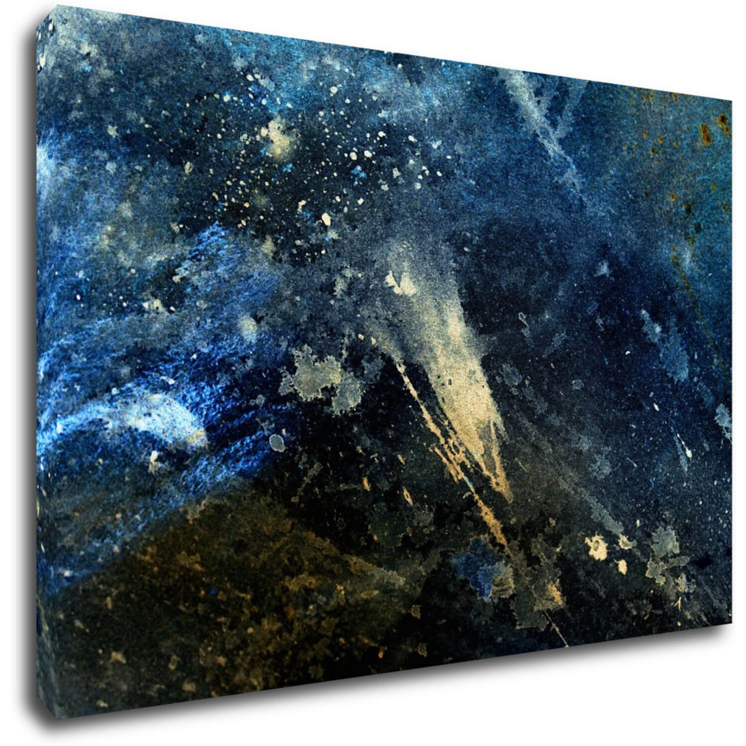 Obraz Abstrakt modrý so zlatým detailom - 60 x 40 cm