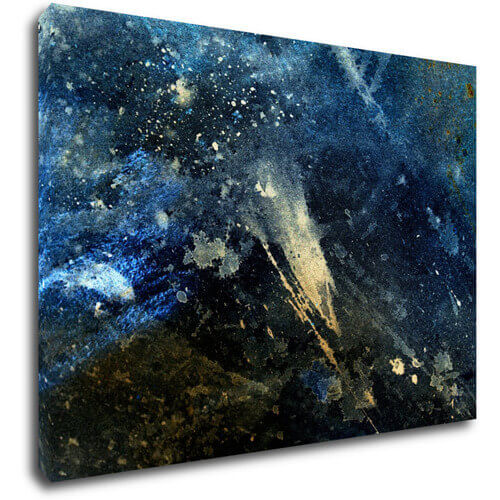 Obraz Abstrakt modrý so zlatým detailom - 70 x 50 cm