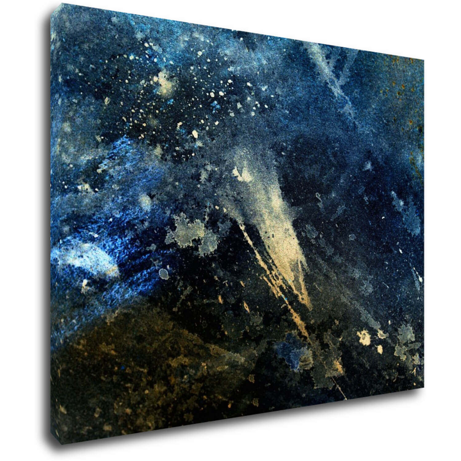 Obraz Abstrakt modrý so zlatým detailom - 90 x 70 cm