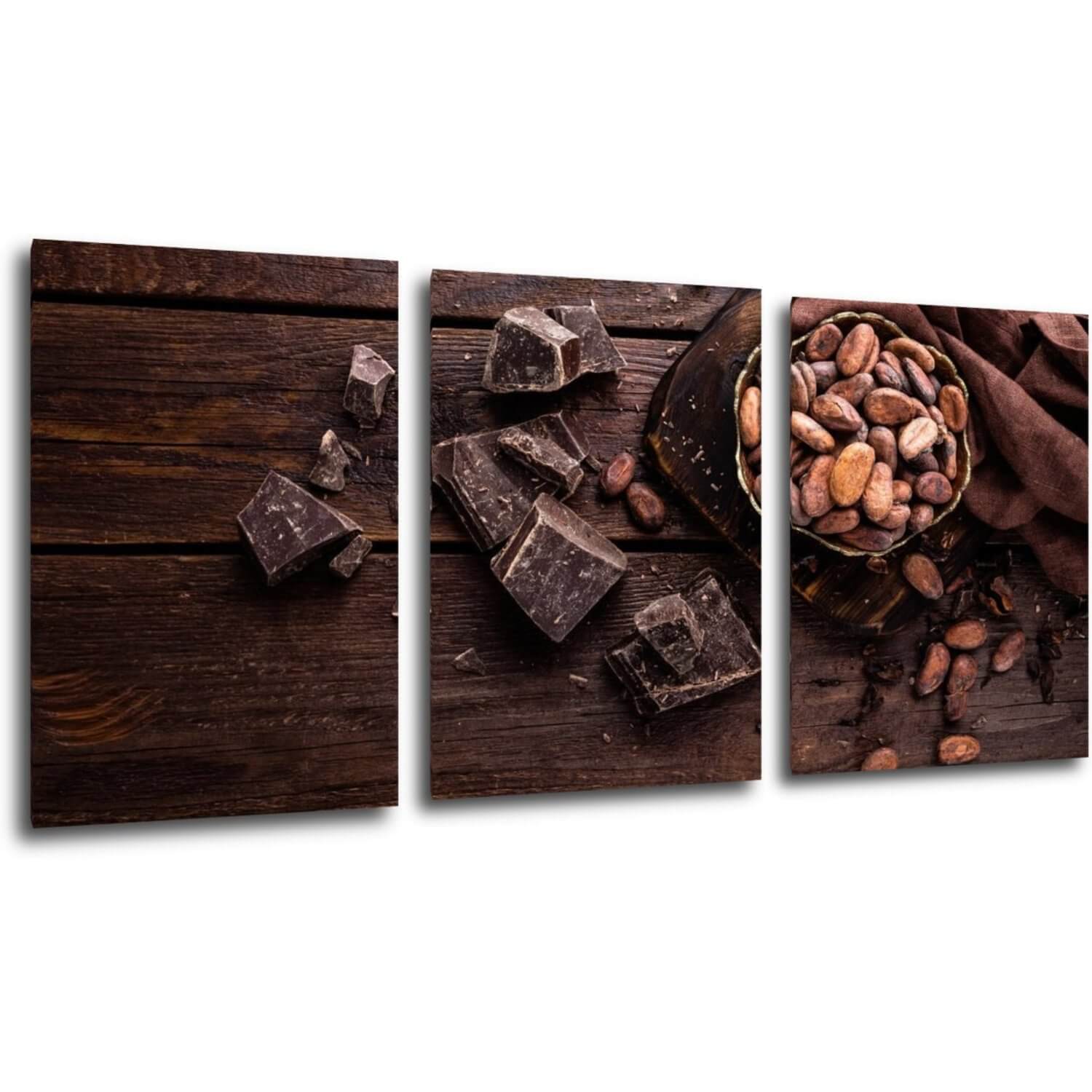 Obraz Zátišie s čokoládou - 150 x 70 cm (3 dielny)