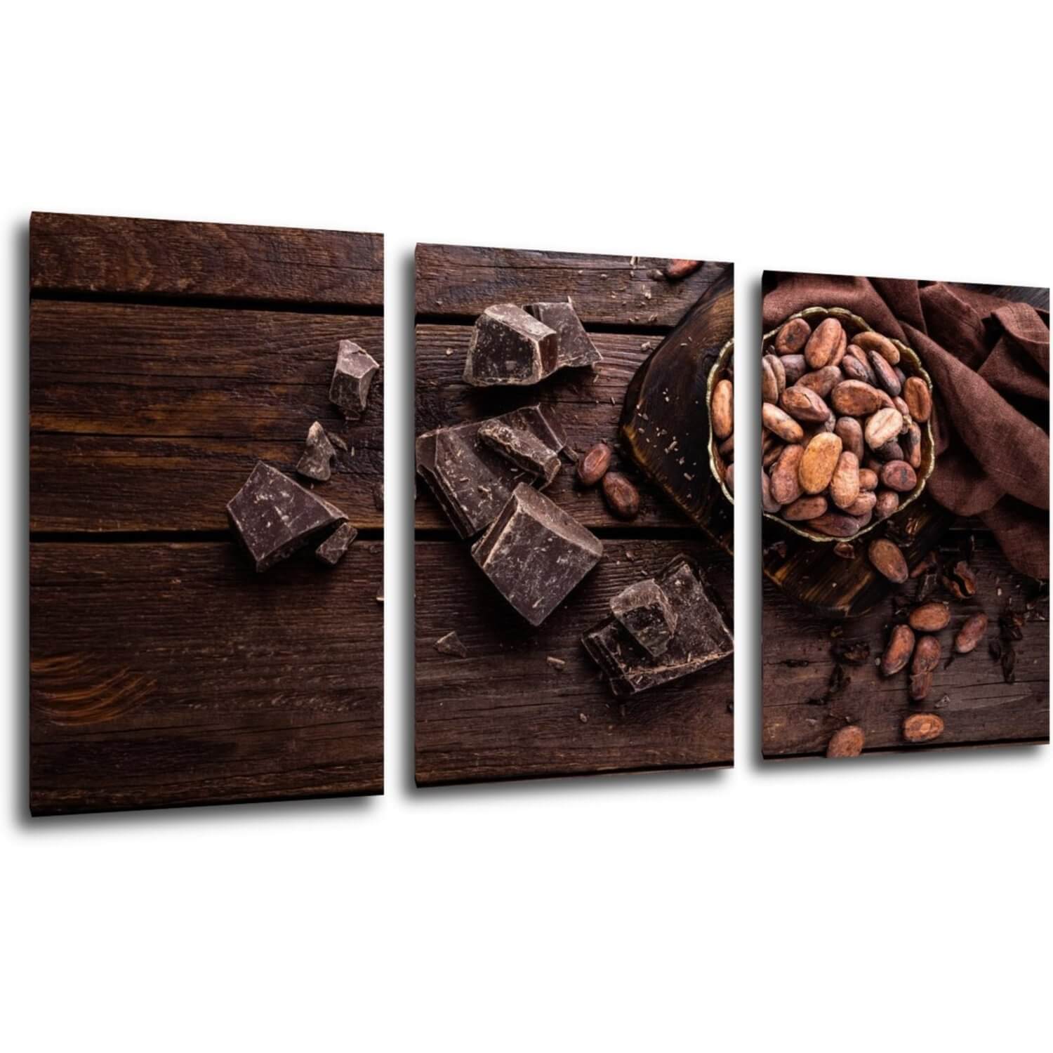 Obraz Zátišie s čokoládou - 120 x 60 cm (3 dielný)