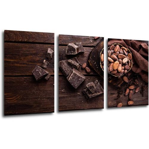 Obraz Zátišie s čokoládou - 120 x 60 cm (3 dielný)