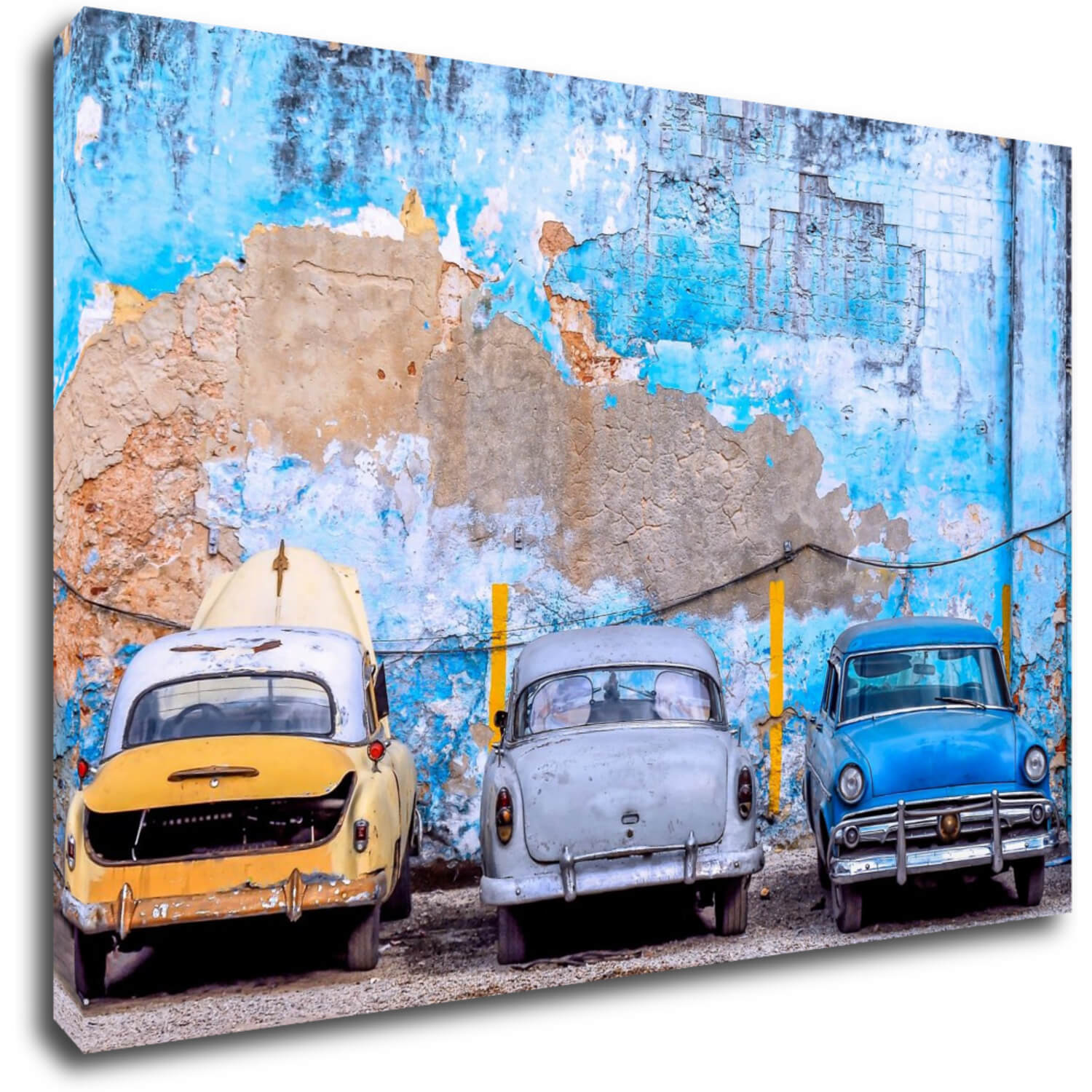Obraz Stará modrá auta - 90 x 60 cm