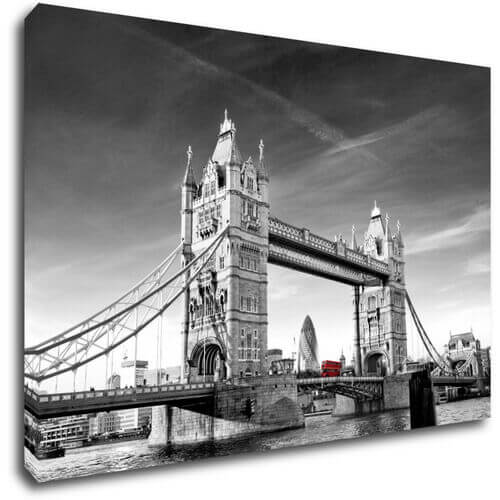 Obraz Tower Bridge čiernobielý - 30 x 20 cm