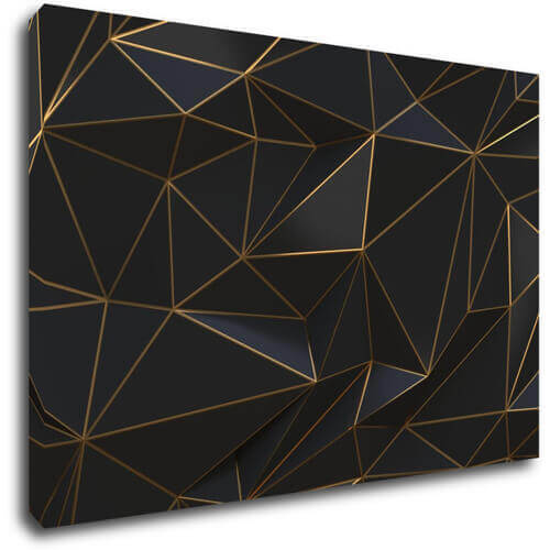 Obraz Abstraktné zlaté trojuholníky - 60 x 40 cm