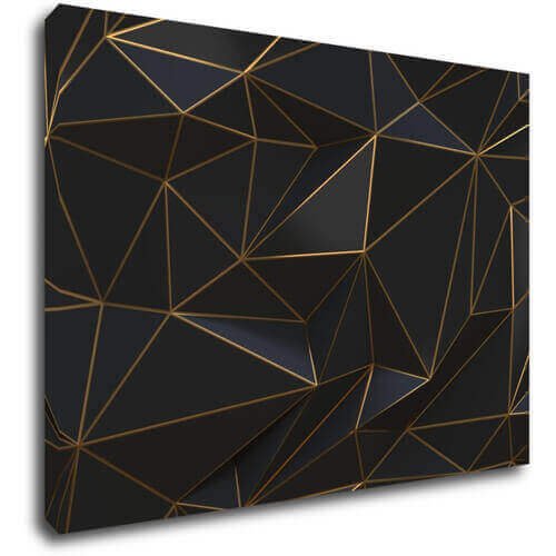 Obraz Abstraktné zlaté trojuholníky - 70 x 50 cm