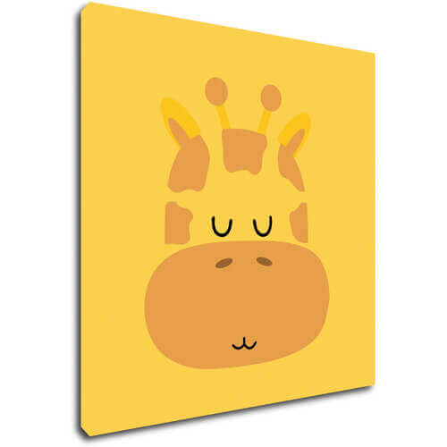 Obraz Cute giraffe yellow background - 20 x 20 cm