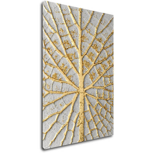 Obraz Zlatý list na bielom pozadí - 40 x 60 cm