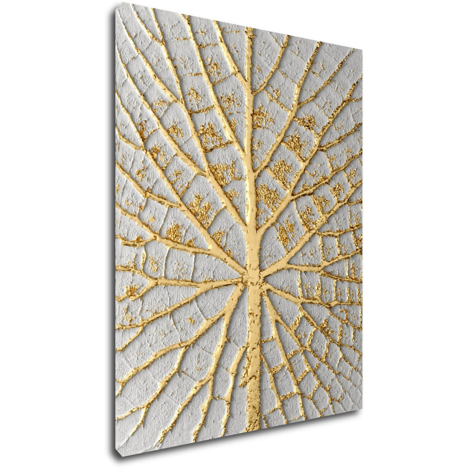Obraz Zlatý list na bielom pozadí - 70 x 90 cm