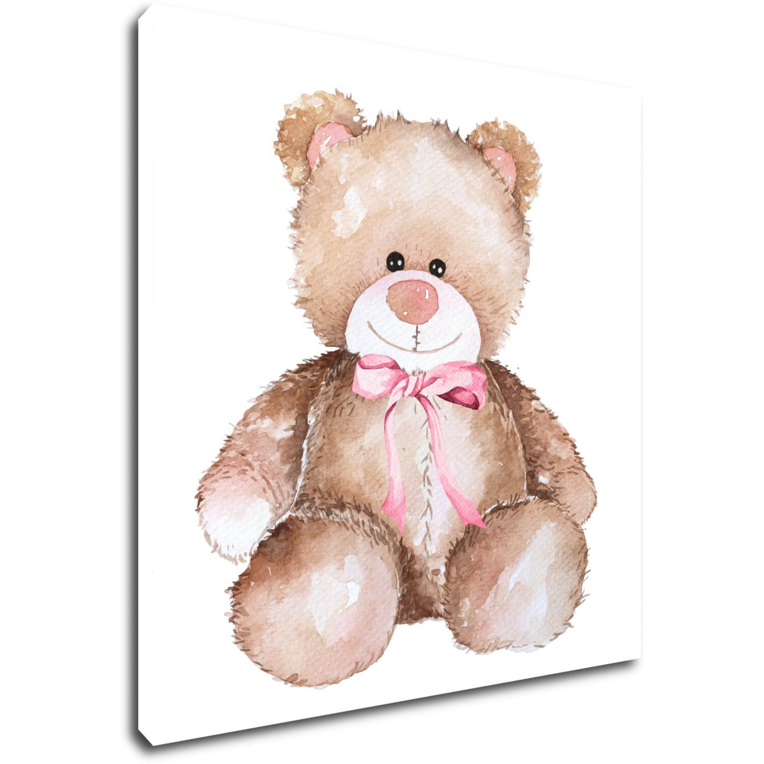 Obraz Medvedík s ružovou mašľou - 40 x 40 cm
