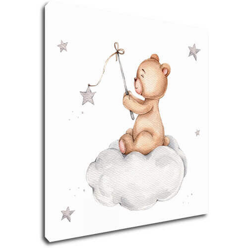 Obraz Medvedík a hviezdičky - 30 x 30 cm