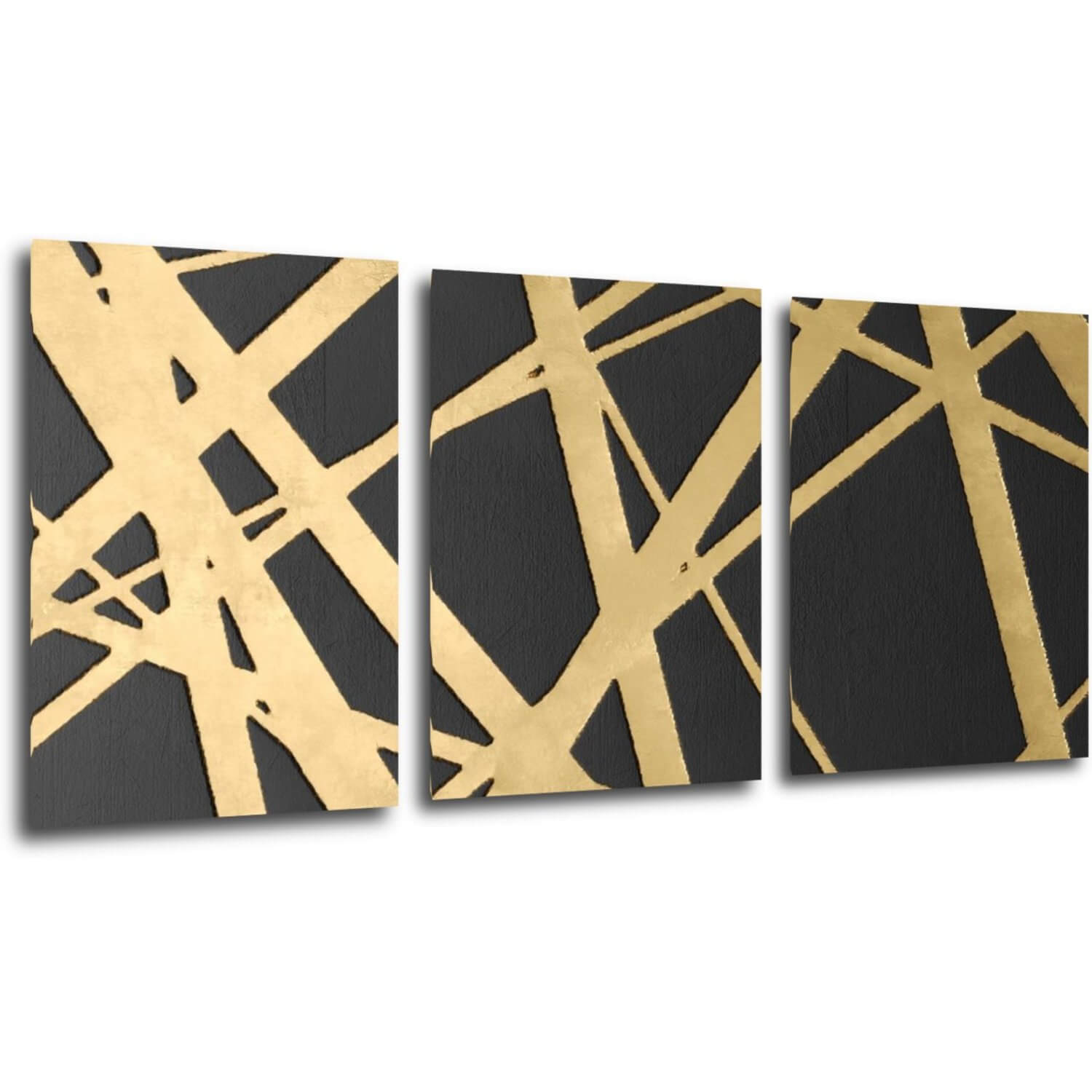 Obraz Abstraktný zlato šedý - 150 x 70 cm (3 dielny)