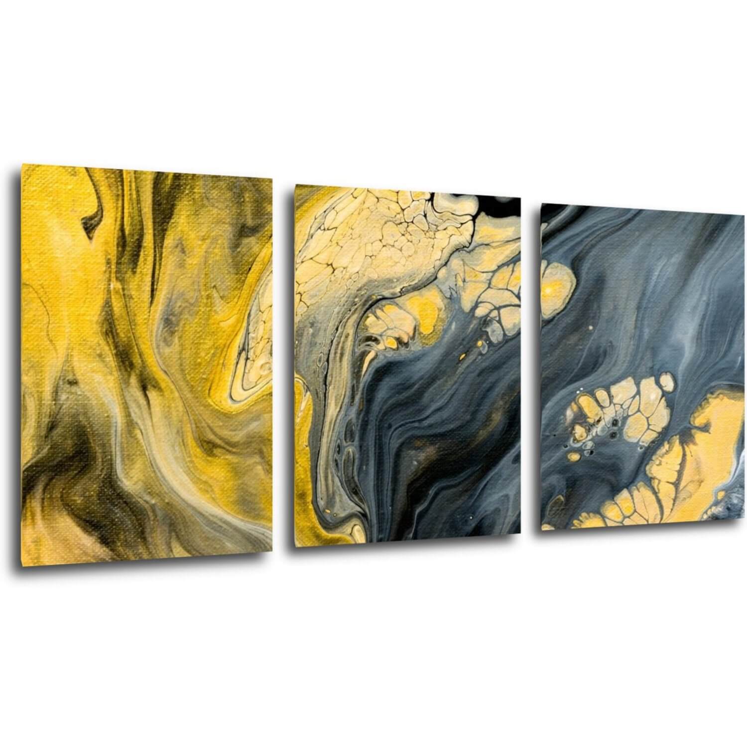 Obraz Abstraktný žlto sivý - 150 x 70 cm (3 dielny)