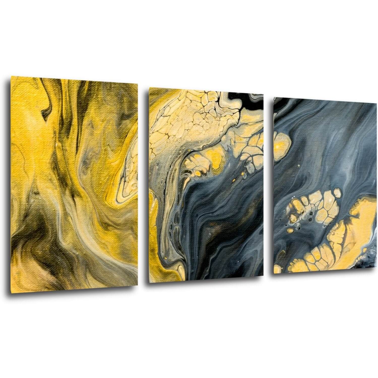 Obraz Abstraktný žlto sivý - 120 x 60 cm (3 dielný)