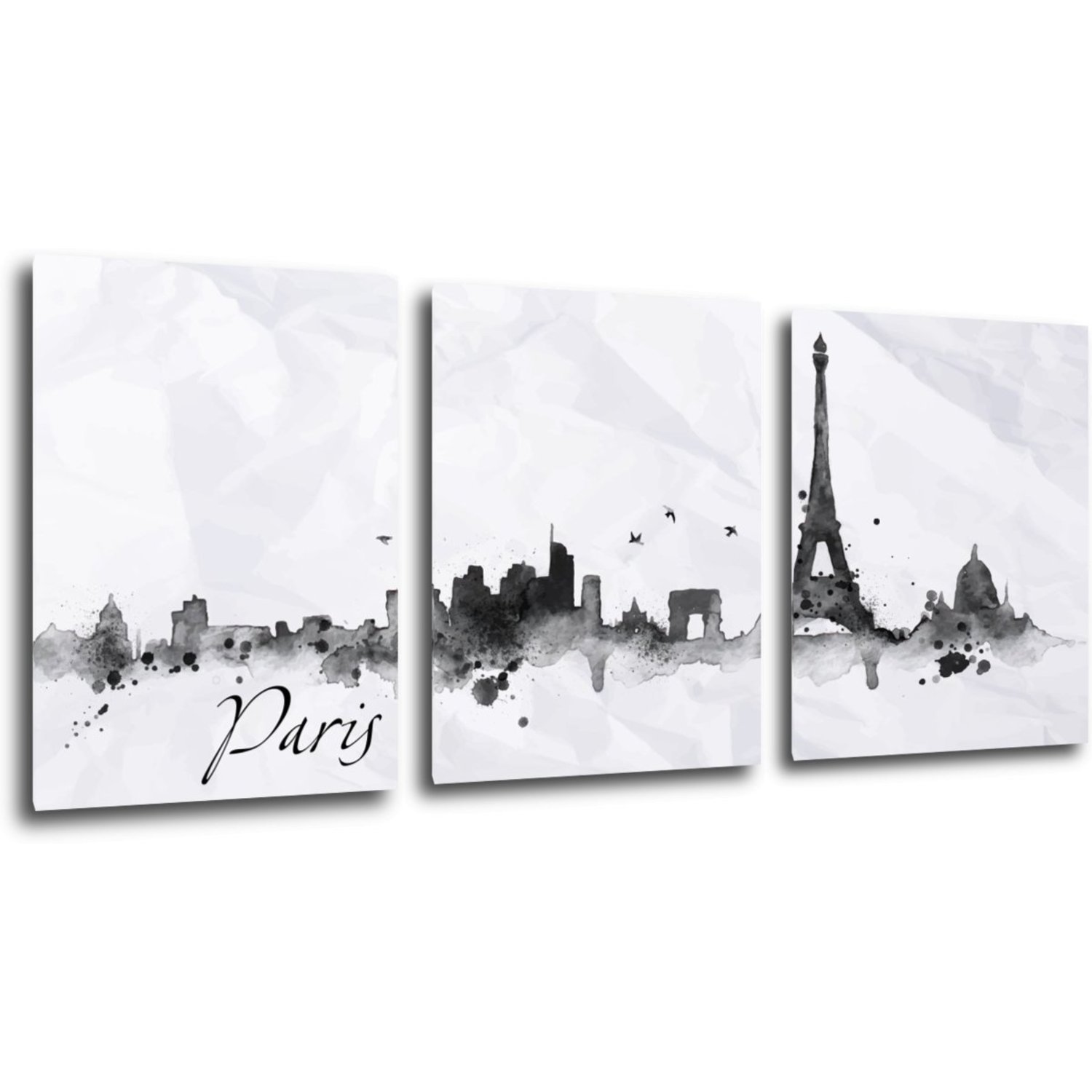 Obraz Paríž panorama - 90 x 40 cm (3 dielný)