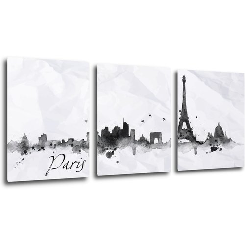 Obraz Paríž panorama - 90 x 40 cm (3 dielný)