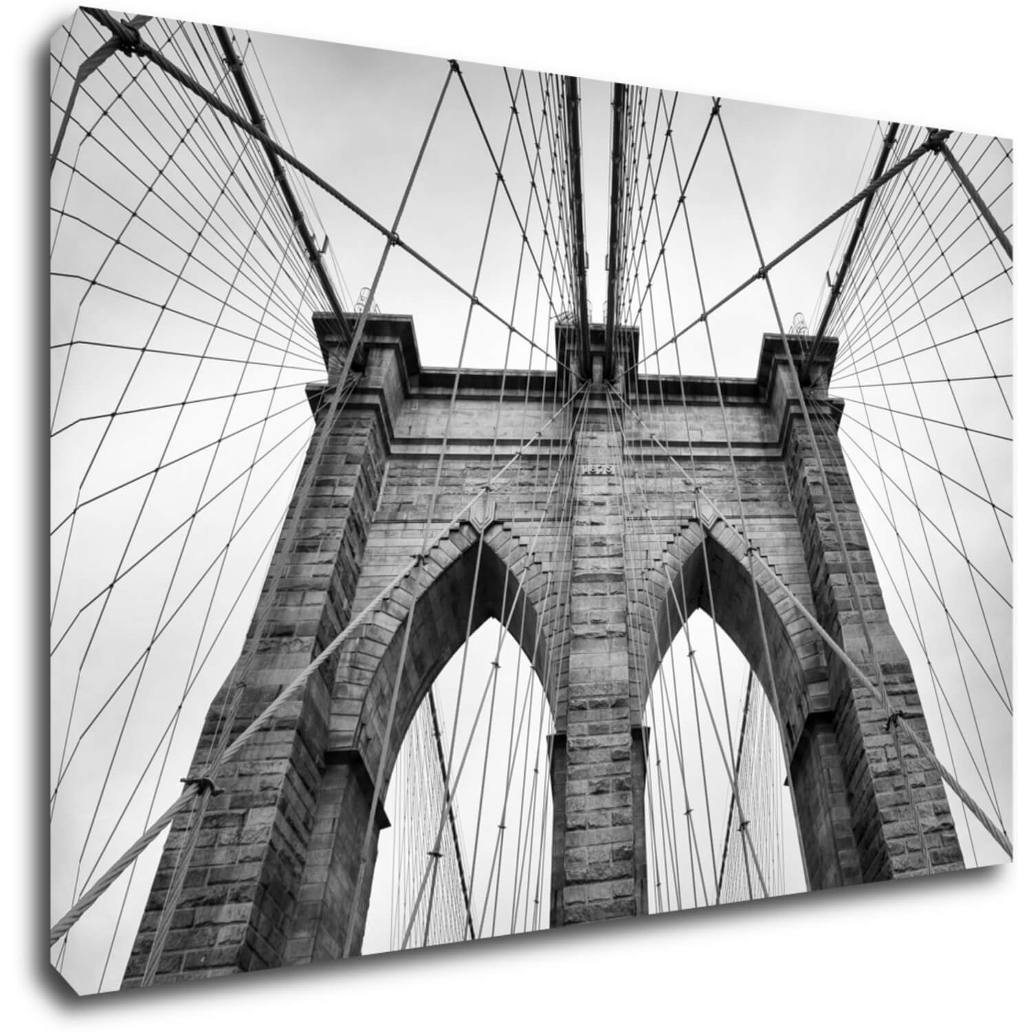 Obraz Brooklyn bridge čiernobiely - 60 x 40 cm