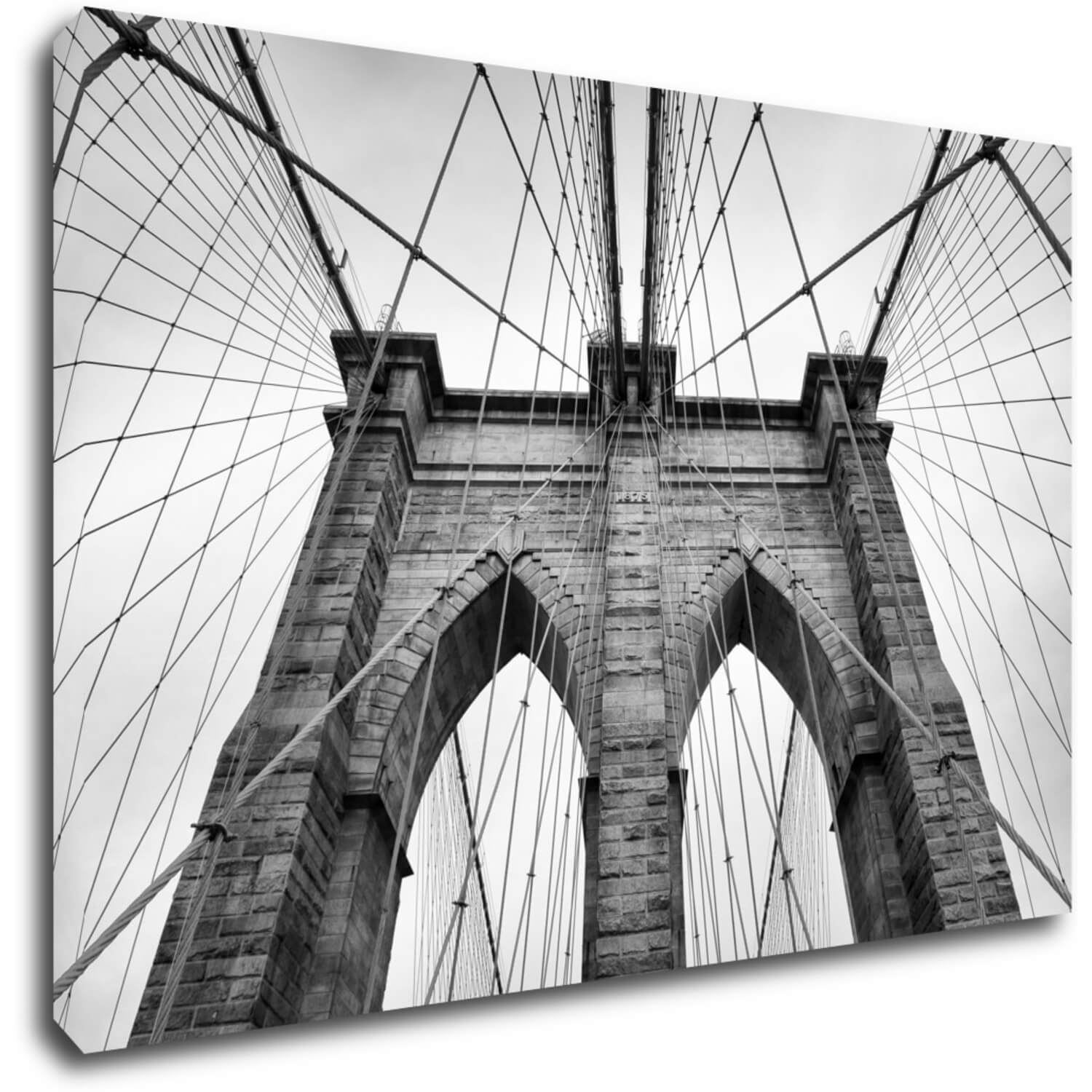 Obraz Brooklyn bridge čiernobiely - 90 x 60 cm