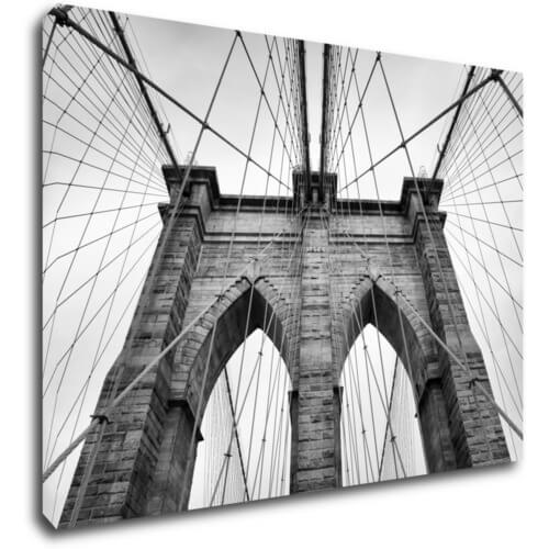 Obraz Brooklyn bridge čiernobiely - 70 x 50 cm