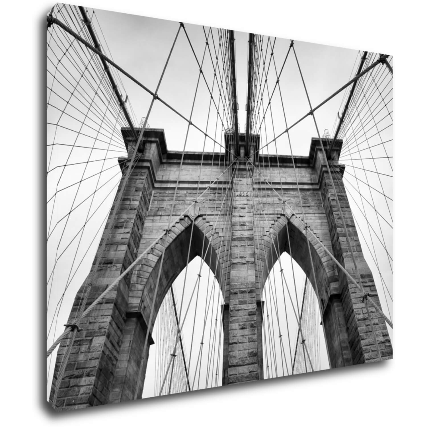 Obraz Brooklyn bridge čiernobiely - 90 x 70 cm