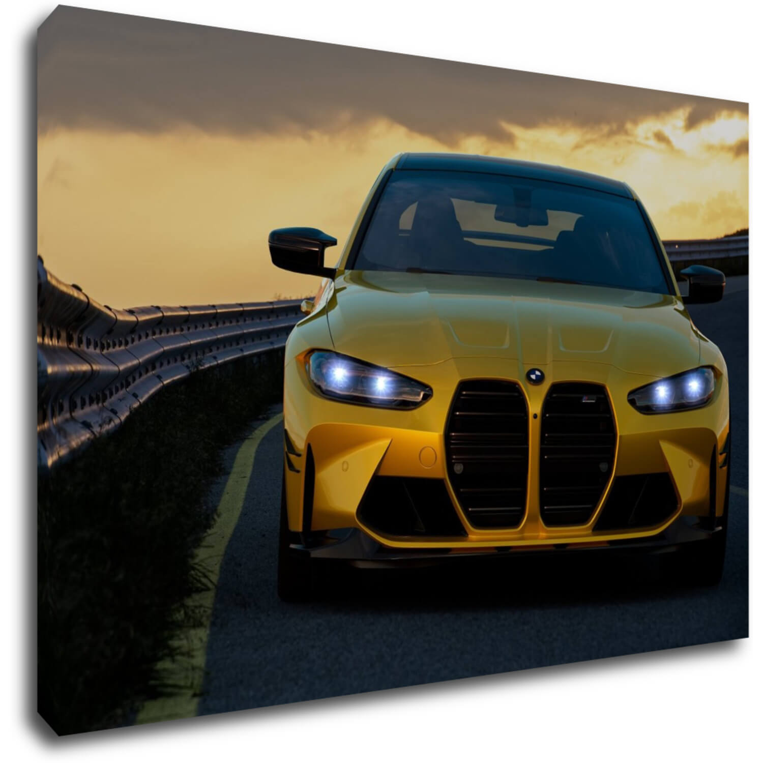 Obraz BMW M4 žltá - 90 x 60 cm