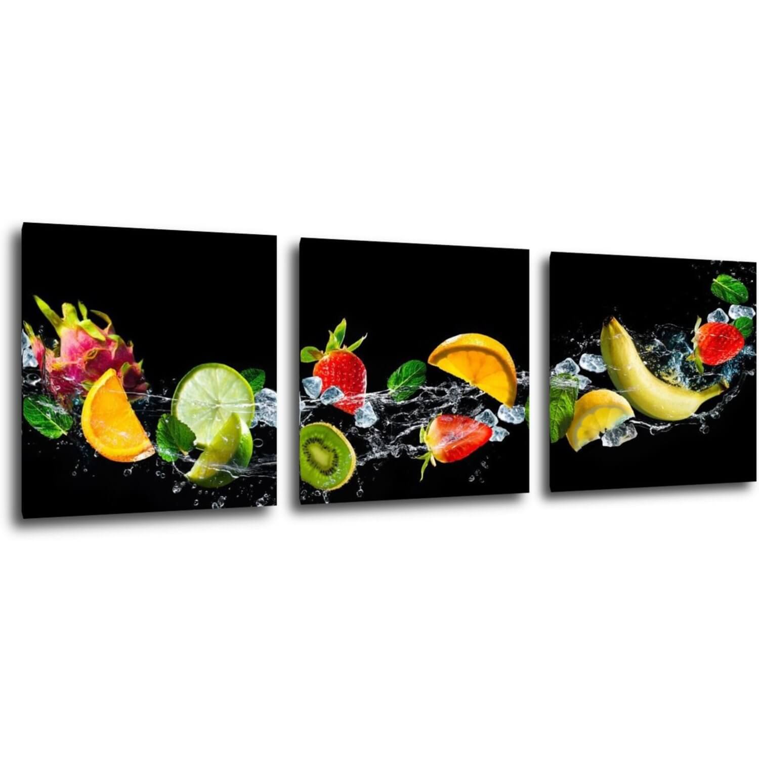 Obraz Ovocie vo vode - 90 x 30 cm (3 dielny)