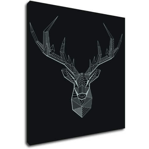 Obraz Jeleň čiernobiely - 70 x 70 cm