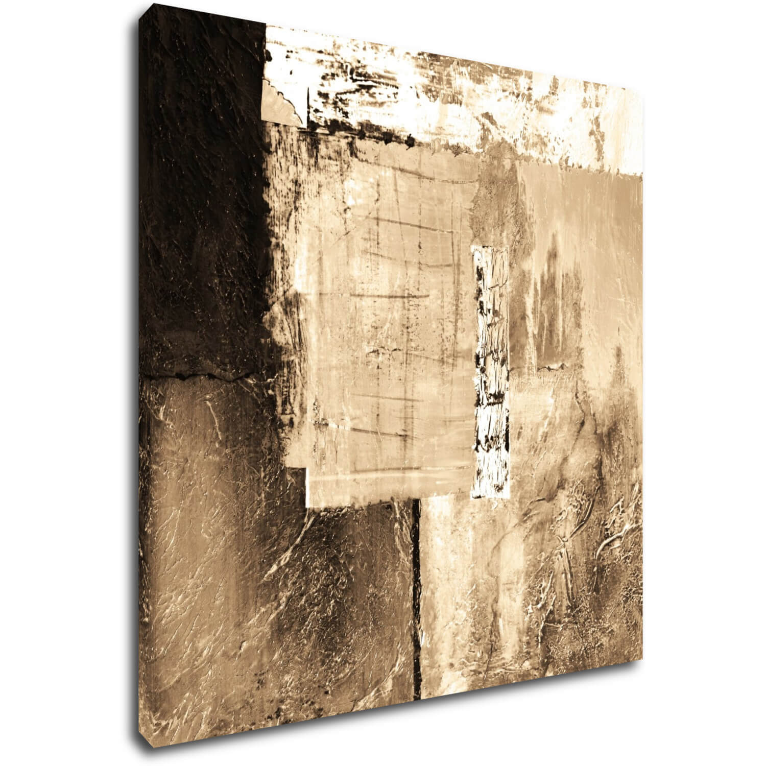 Obraz Abstrakt béžovo zlatý štvorec - 60 x 60 cm