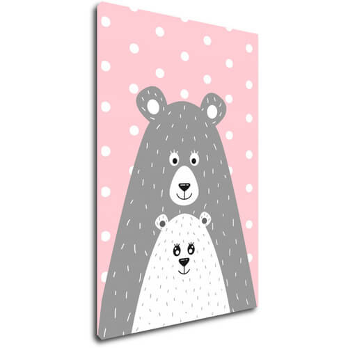 Obraz Pink grey bear - 20 x 30 cm