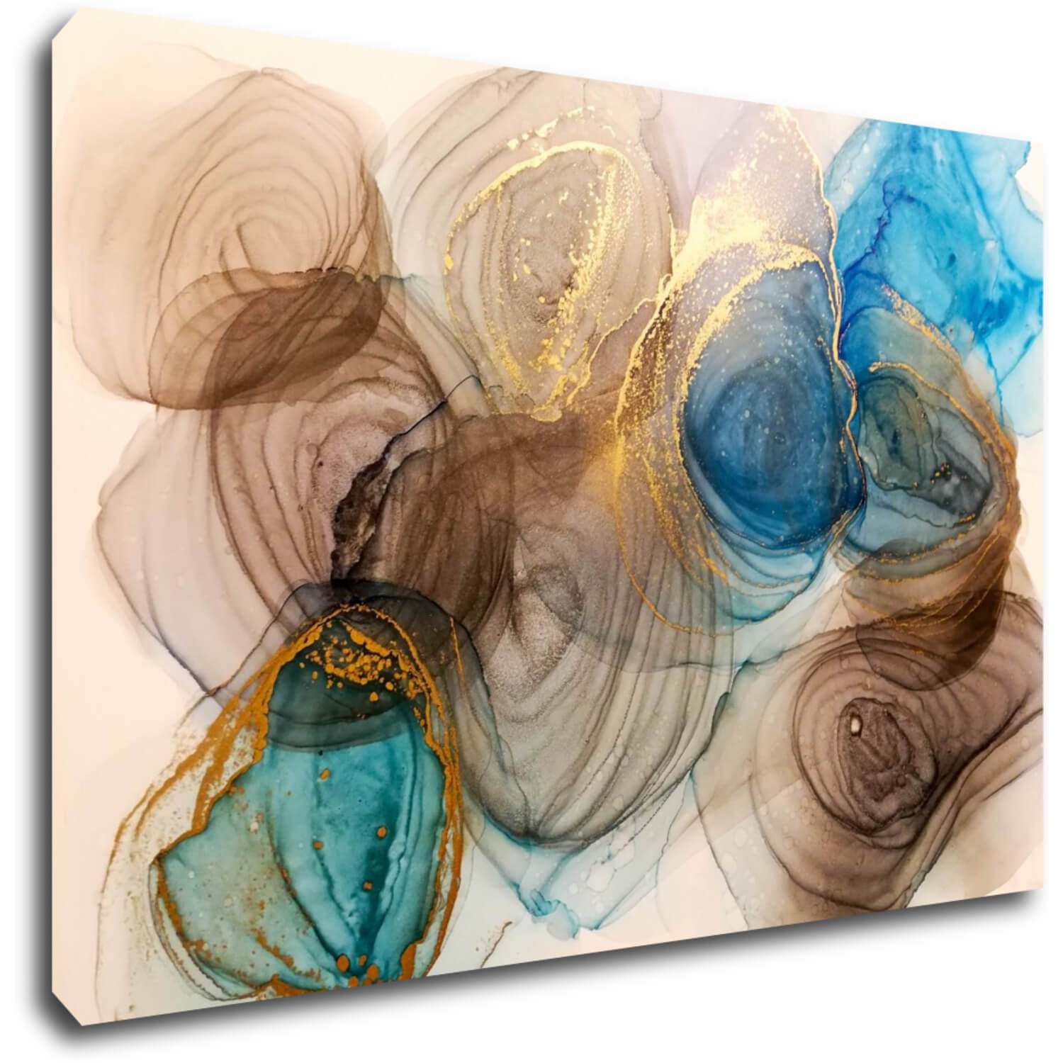 Obraz Abstrakt s modrým detailom - 90 x 60 cm